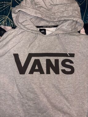 Vans Light Gray Hoodie with Black Logo